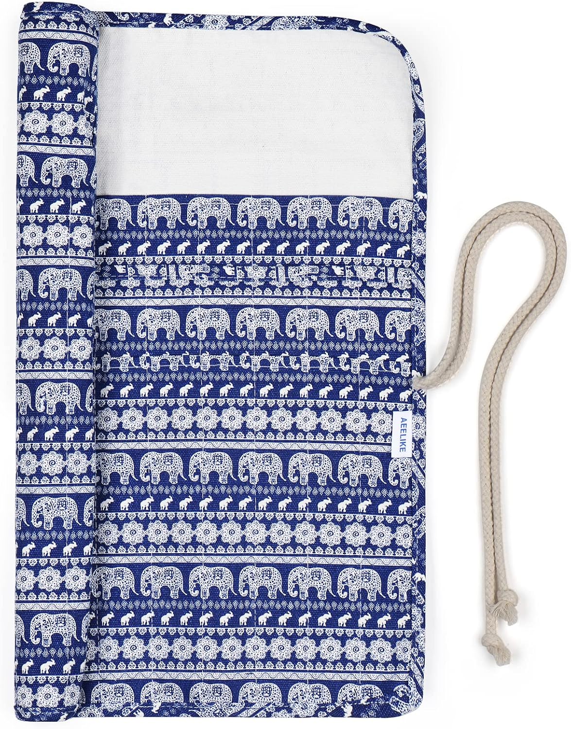 Aeelike Knitting Needle Roll Up Case Empty, Large Knitting Needle Case for 14'' Long Straight