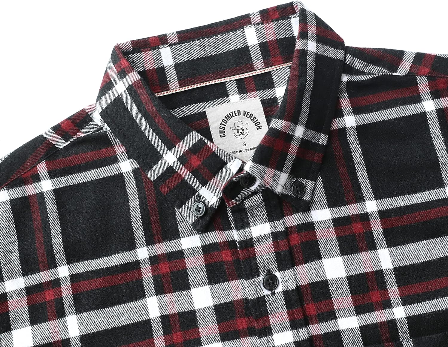 Dubinik® 6 oz Flannel Shirt for Men Plaid Mens Button Down Long Sleeve Shirts Cotton Casual - Image 4