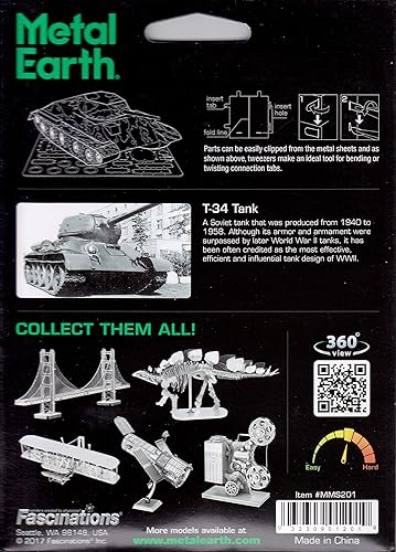 Miniatura 7 de Metal Earth T-34 Tank 3D Metal Modelo Kit Fascinaciones