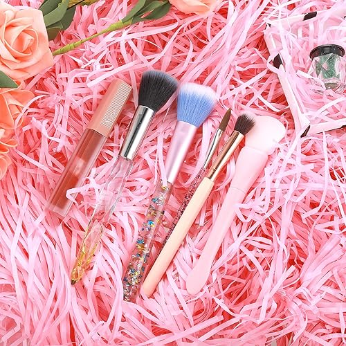 Miniatura 3 de Papel de seda rallado rosa de 3.53 oz para cestas y cajas de regalo, papel de rafia, papel de corte arrugado, relleno de papel triturado para