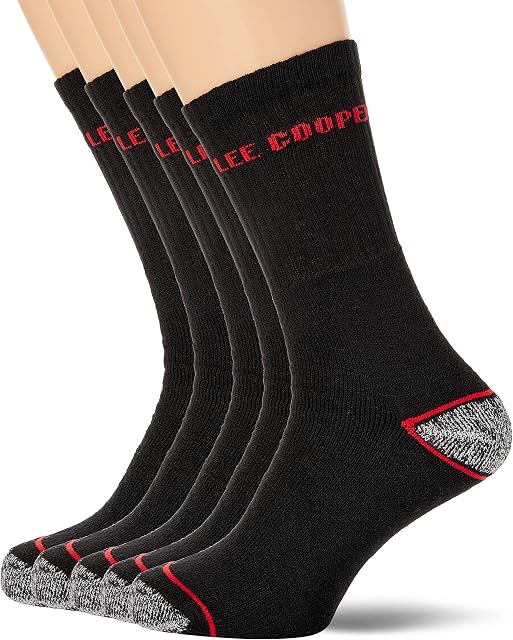 Lee Cooper Workwear LCSCK603 Mens Pack Of 5 Heavy Duty Hard Wearing Work Safety Socks
