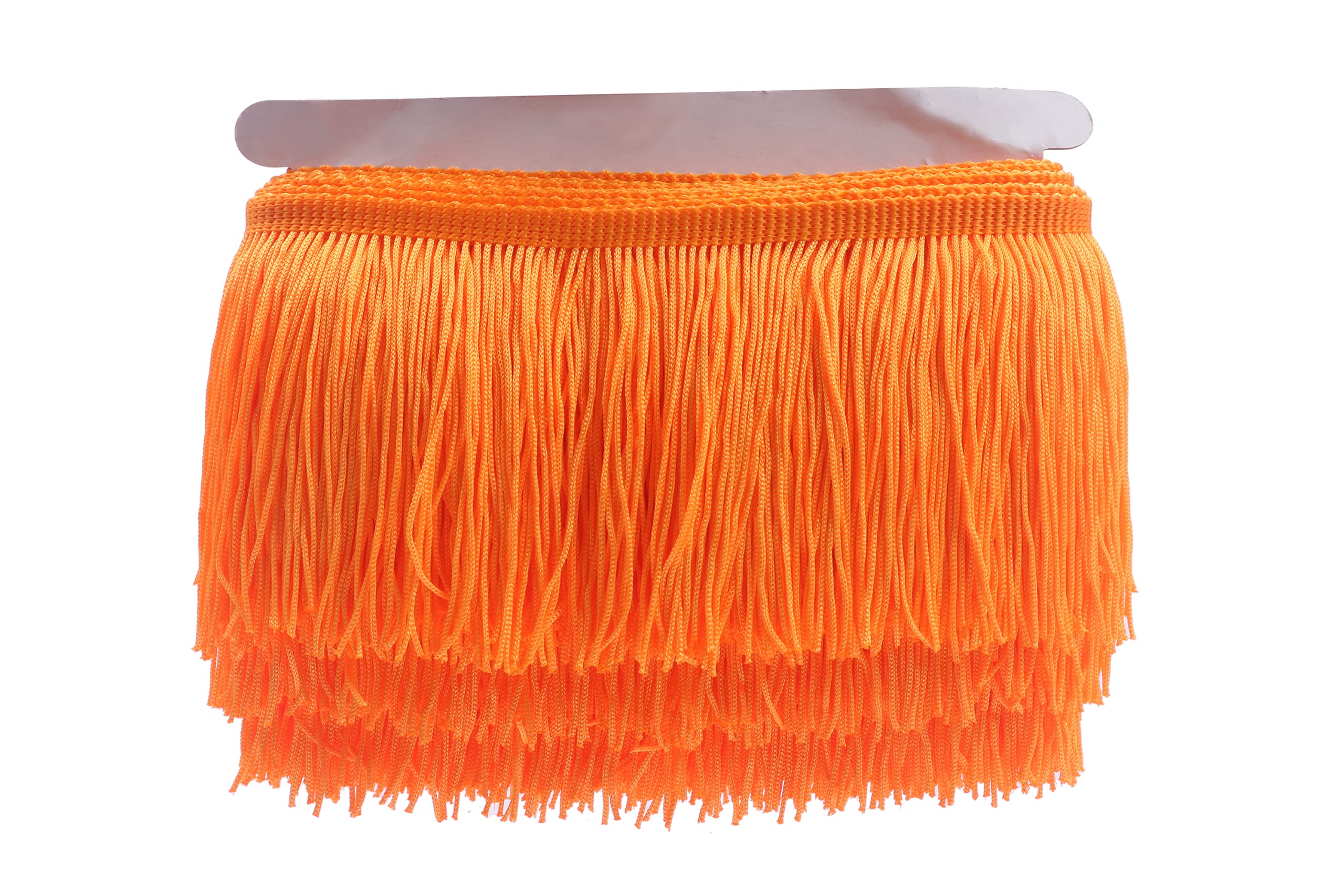 YYCRAFT 10 Yards 4 Inch Wide Tassel Curtain Fringe Trim by The Yard for DIY Sewing Crafts Clothing Curtains Decoration-Orange