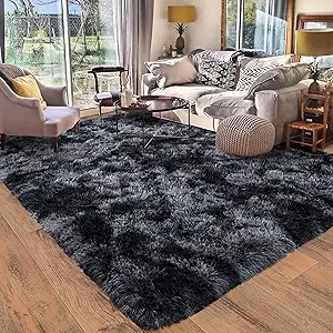 Rugs for Bedroom 4x6, Soft Shaggy Modern Shag Area Rug for Living Room, Upgrade Non-Slip Plush Fluffy Carpet for Kids Boys Girls Room Home Decor Aesthetic, Dark Grey