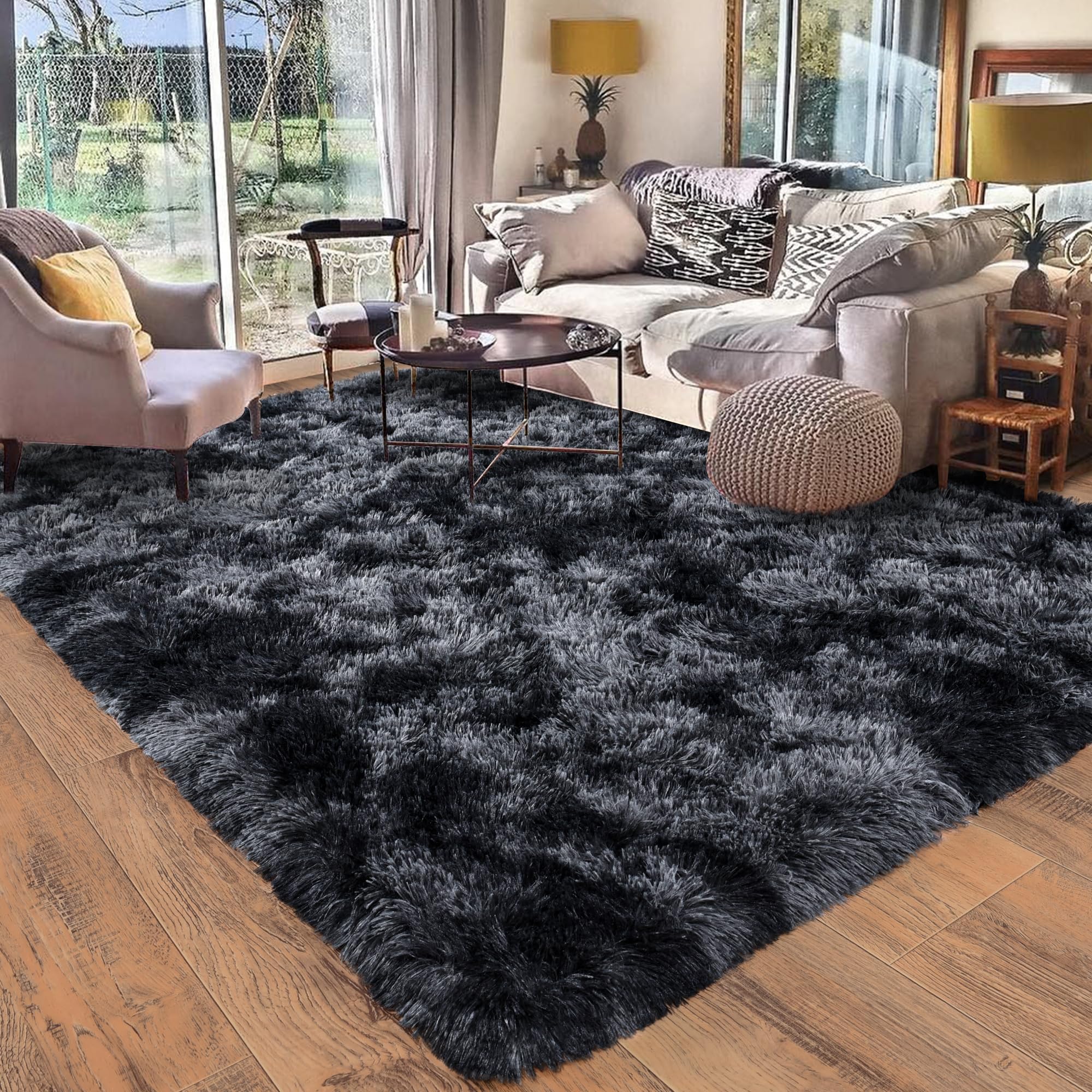 Quntue Rugs for Living Room 6x9, Soft Shaggy Modern Shag Area Rug for Bedroom, Upgrade Non-Slip Plush Fluffy Carpet for Kids Boys Girls Room Home