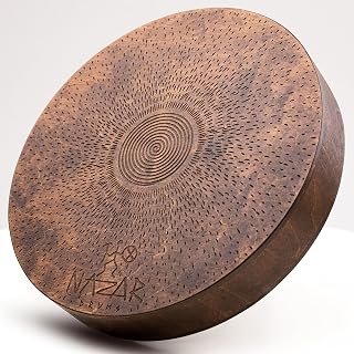 Rain Disc, 8.6 Inch (22 cm) Wooden Ocean Drum, Sound Healing Instrument for Meditation, Yoga & Relaxation, Sound Ripples Design