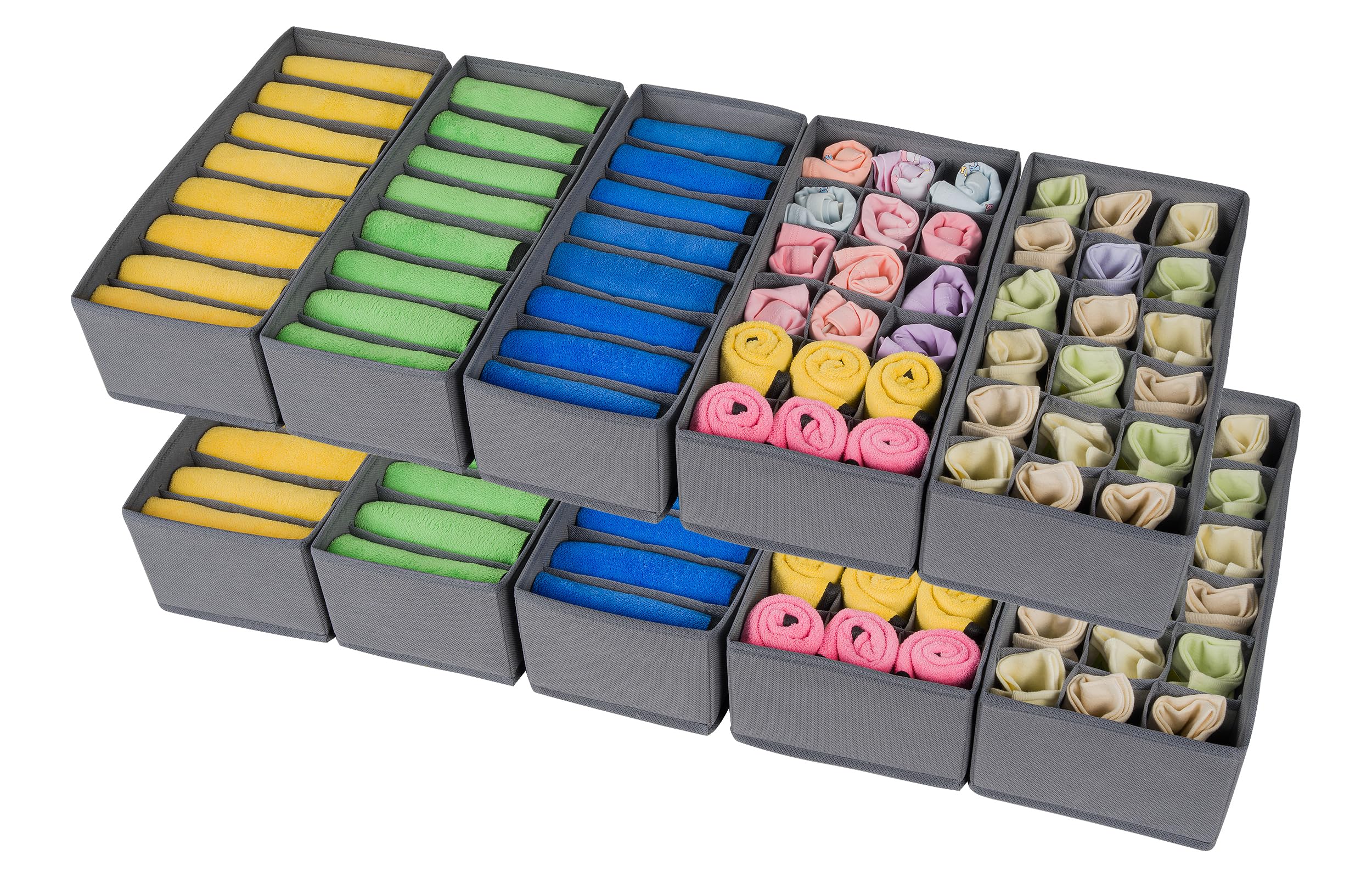 Withosent 10er Set HEMNES Doppelorganizer für Kommode, Wickeltisch, Kleiderschrank Organizer, Schubladen, Ordnungssystem für Wickelutensilien, Kinderkleidung, Socken, BH, Unterwäsche