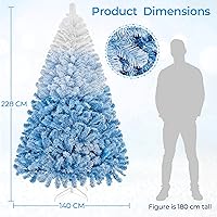 Vista 128 de Yaheetech Árbol de Navidad artificial preiluminado de 4.5 pies con luces blancas cálidas incandescentes, árbol de Navidad preiluminado completo