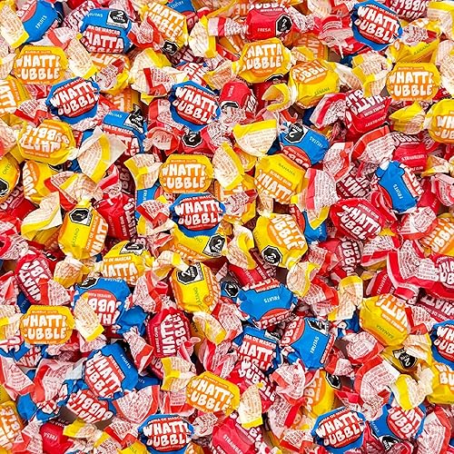 Whatta Bubble - Goma de mascar con sabores variados de frutas, paquete de 1.5 libras (alrededor de 165 piezas)