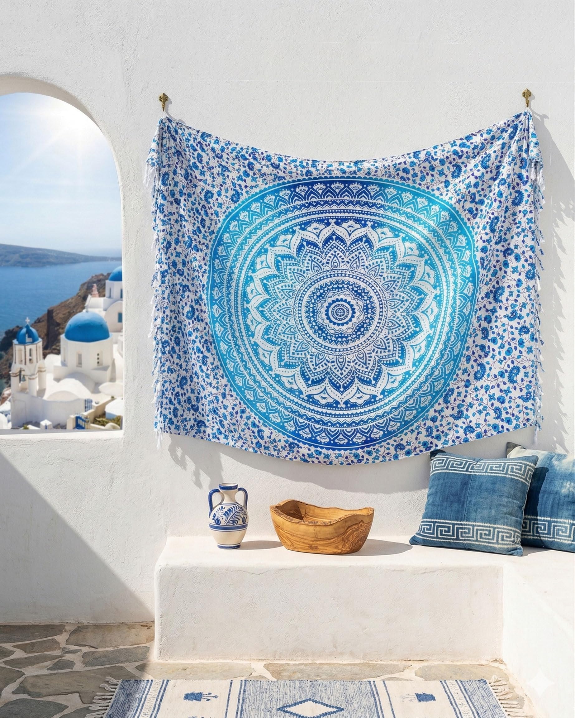 Pareo Femme Plage Grande Taille Avec Des Franges Bikini Couvrir Boheme Orientale Xxl Longue Robe Jupe Tapisserie Foulard Écharpe Rayone/Cotcoton Hoome Sarong 180X110Cm