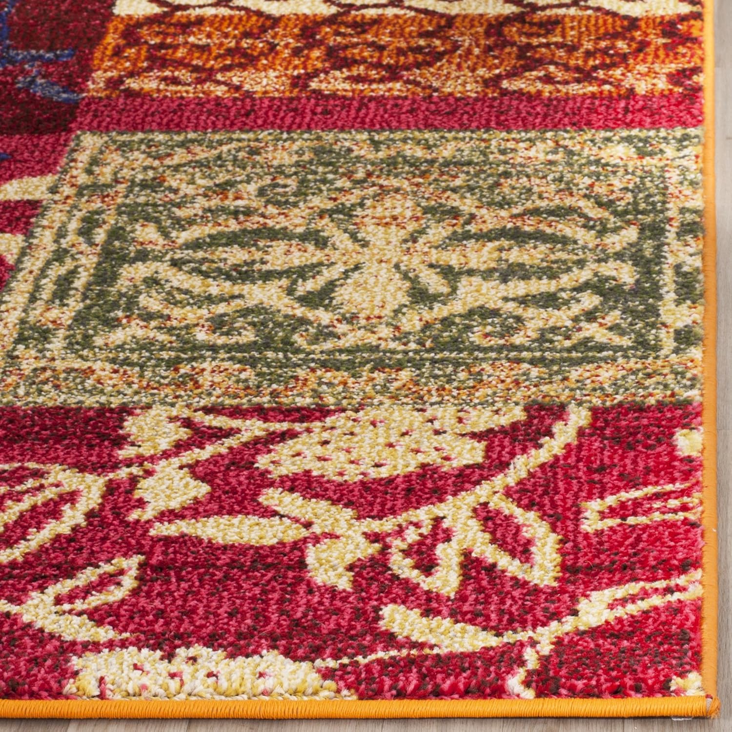 SAFAVIEH Monaco Collection Accent Rug - 4' x 5'7", Multi, Boho Patchwork Design, Non-Shedding & Easy Care, Ideal for High Traffic Areas in Entryway, Living Room, Bedroom (MNC211F)
