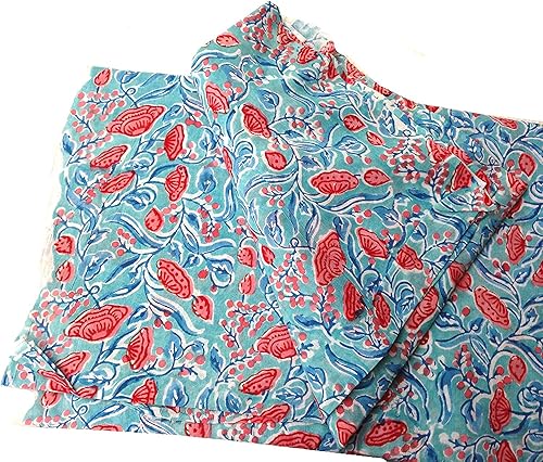 Miniatura 2 de Tela 100% algodón puro bloque de mano impreso ancho - 44 pulgadas tela 11 (tamaño - 2 yardas)