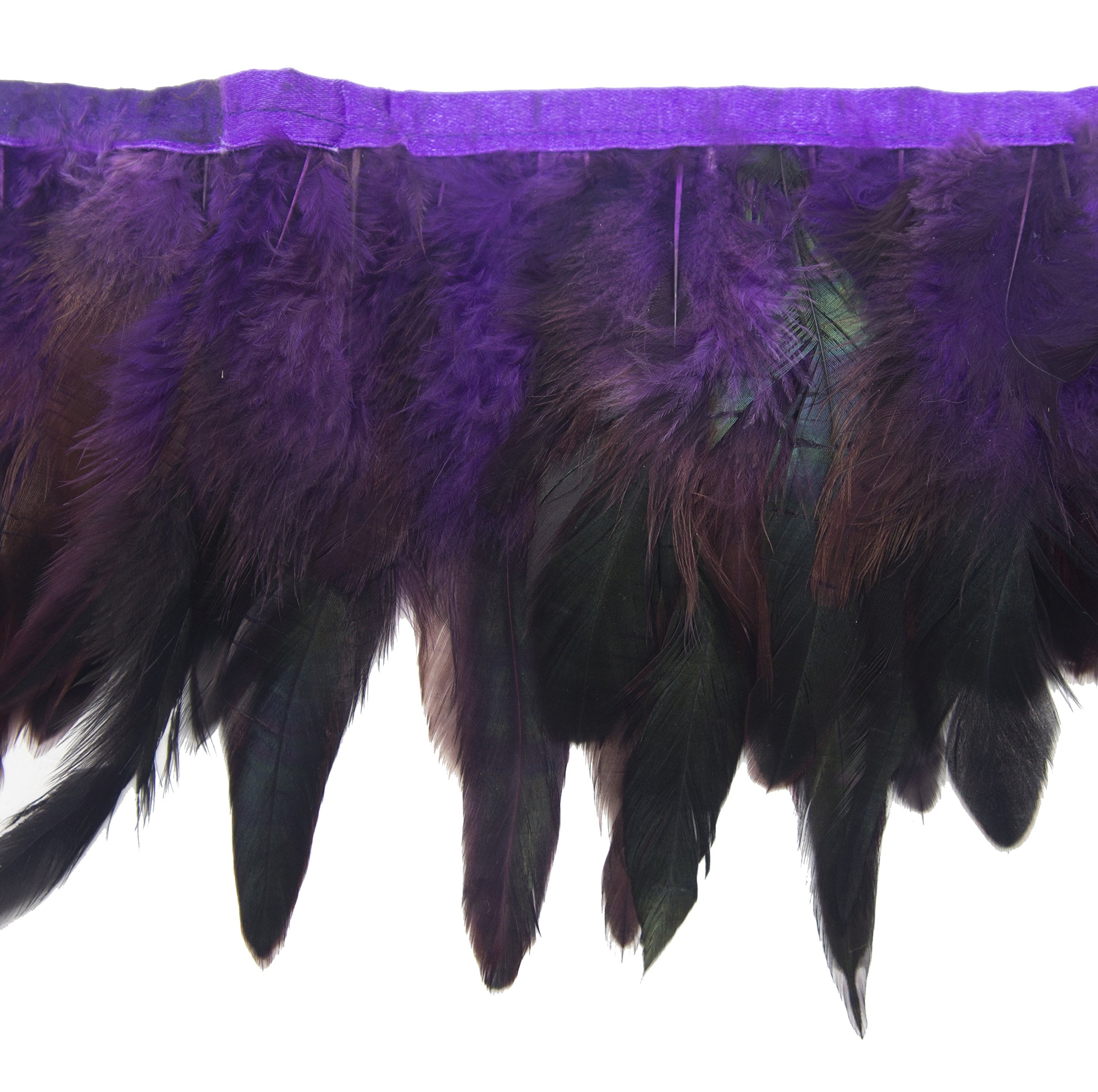 Plume de coq DU17 violet foncé pour vos costumes et décors de fête