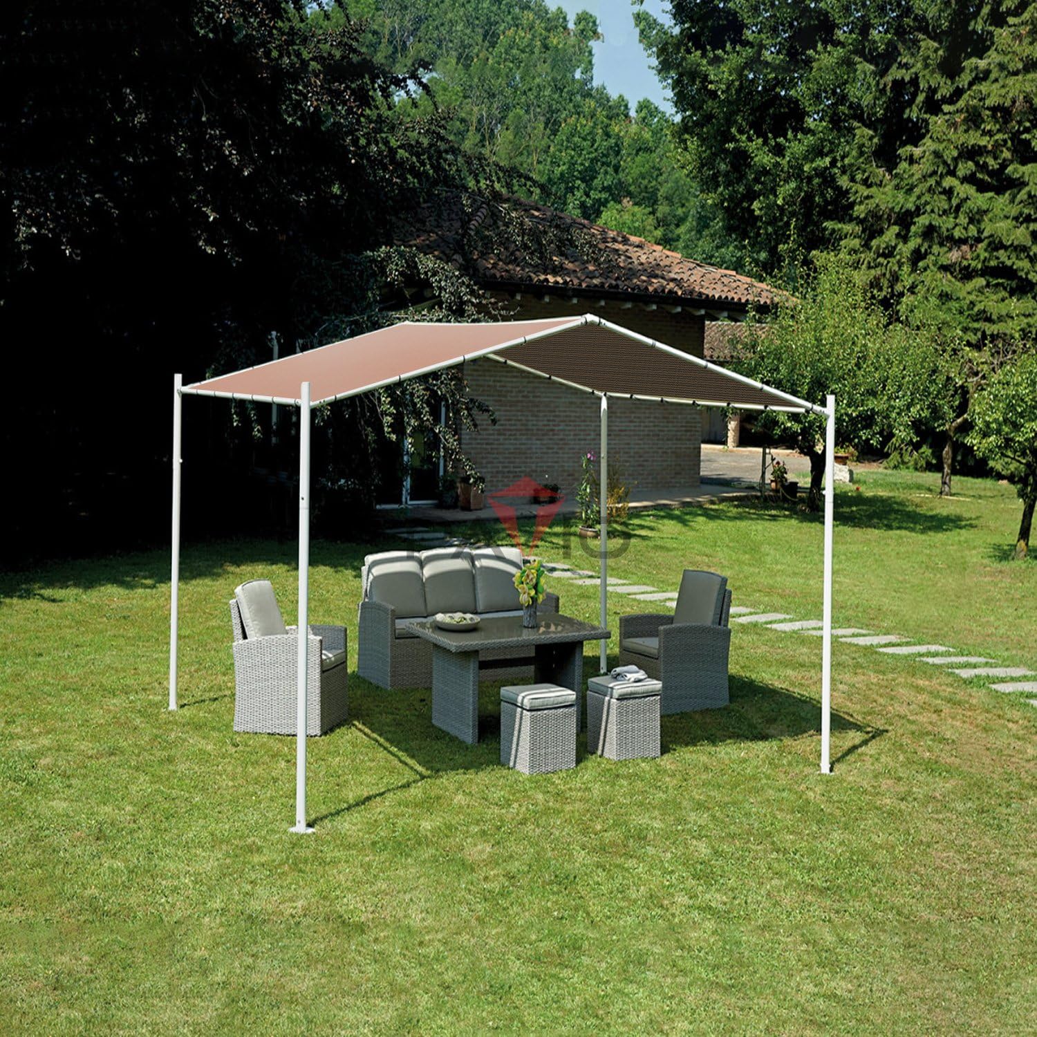 Patio Paradise 10' x 35' Sun Shade Cloth with Grommets, Rectangle Shade Sail Straight Edge, 240GSM Heavy Duty Pergola Cover Replacement Canopy for Outdoor Backyard Garden, Customize, Brown