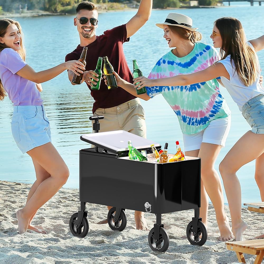 Outdoor Cooler Party Ice Cooler Beach Cart YITAHOE Wagon