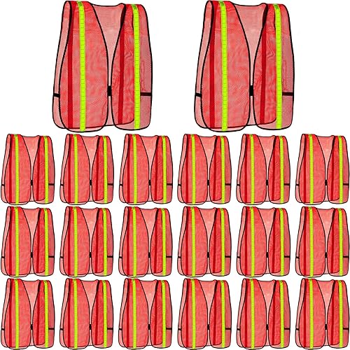 Miniatura 8 de Haysandy 20 paquetes de chaleco de seguridad reflectante de alta visibilidad, tiras de malla de neón, tamaño universal para hombres al aire libre