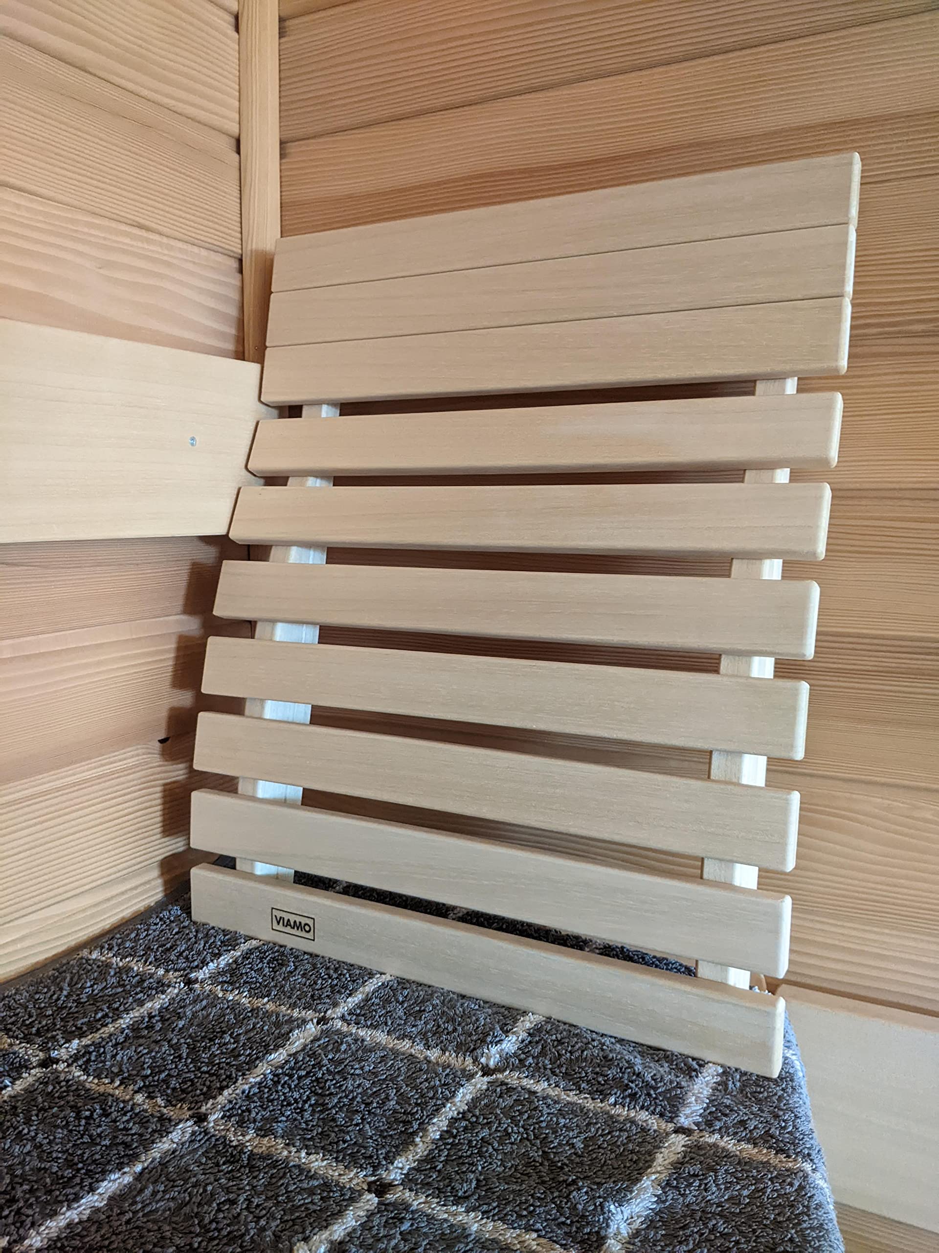 Sauna Rückenlehne aus Abachiholz 49,5 x 39,5 cm…