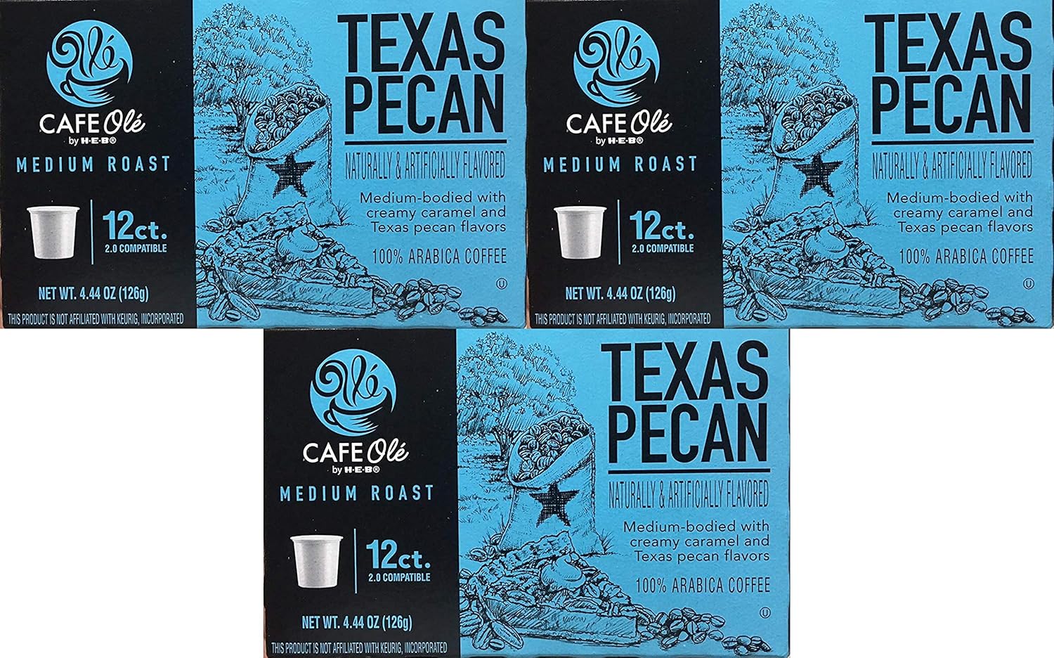 H.E.B. Texas Pecan 12 Count ONE BOX Pack of 3