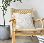 Boho Sofa Throw Pillow Covers – Exquisitely Crafted with Hand-Finished Tuft with Thick Cotton Tassel Details – Soft & Stylish Moroccan Decorative, 18x18inch (Spring Ruched)