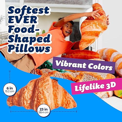 Miniatura 2 de Much Comfort Almohada de bagel lisa 3D de 22 pulgadas hecha con tela súper suave y ultra premium lindo cómodo cojín de peluche para decoración del