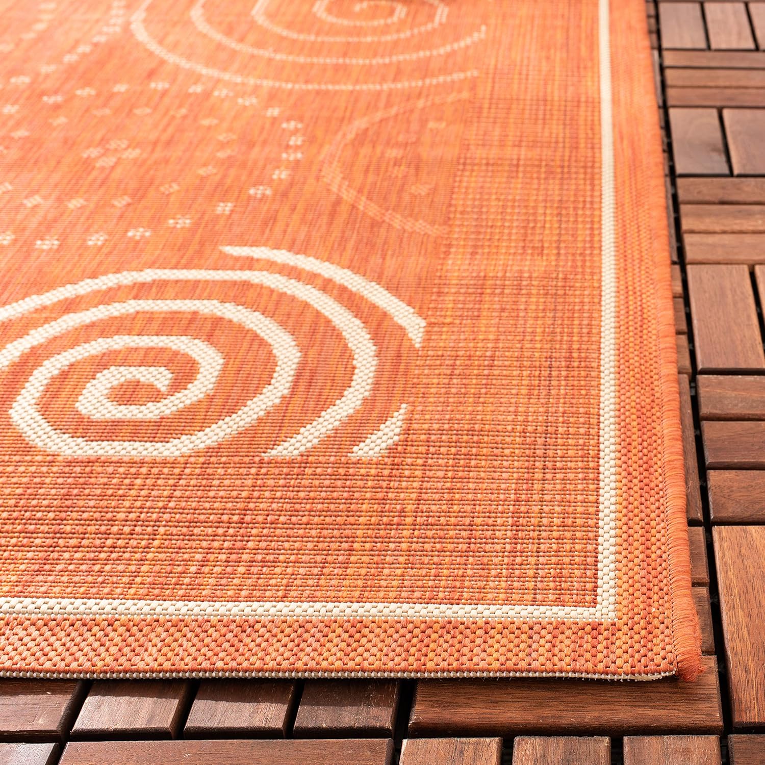 SAFAVIEH Courtyard Collection Runner Rug - 2'3" x 6'7", Terracotta & Natural, Non-Shedding & Easy Care, Indoor/Outdoor & Washable-Ideal for Patio, Backyard, Mudroom (CY1906-3202)