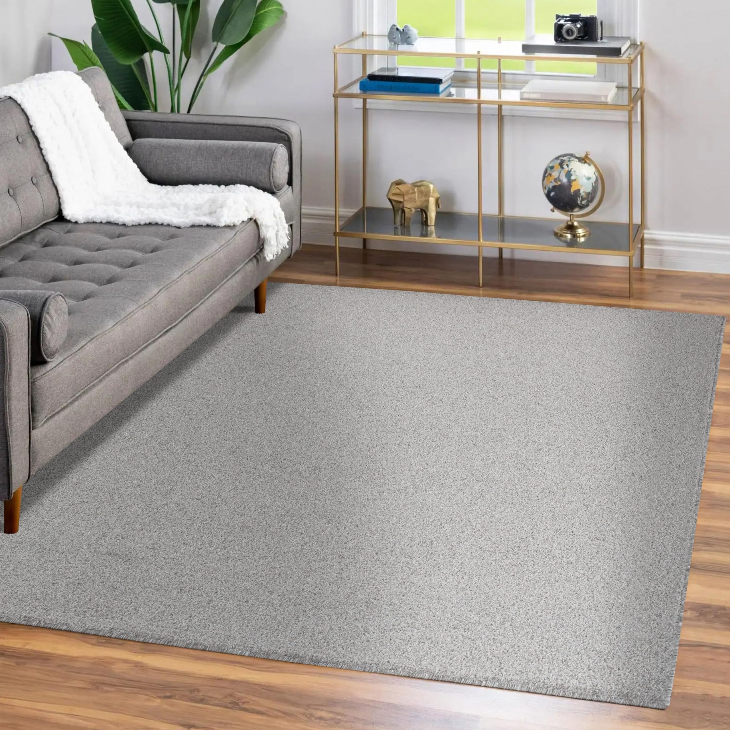 Teppich Wohnzimmer, Einfarbig, Moderner Flauschiger Dichter Kurzflor, Rechteckig, Supersoft Feeling