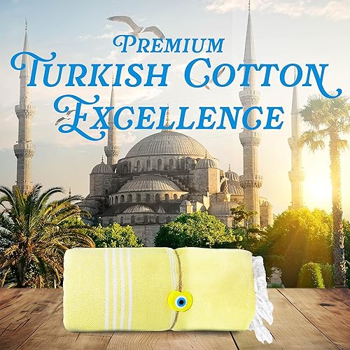 Miniatura 2 de East'N Blue Toalla de playa turca (38 x 71)  100% algodón súper absorbente prelavada para una sensación suave  Toallas de playa turcas de gran