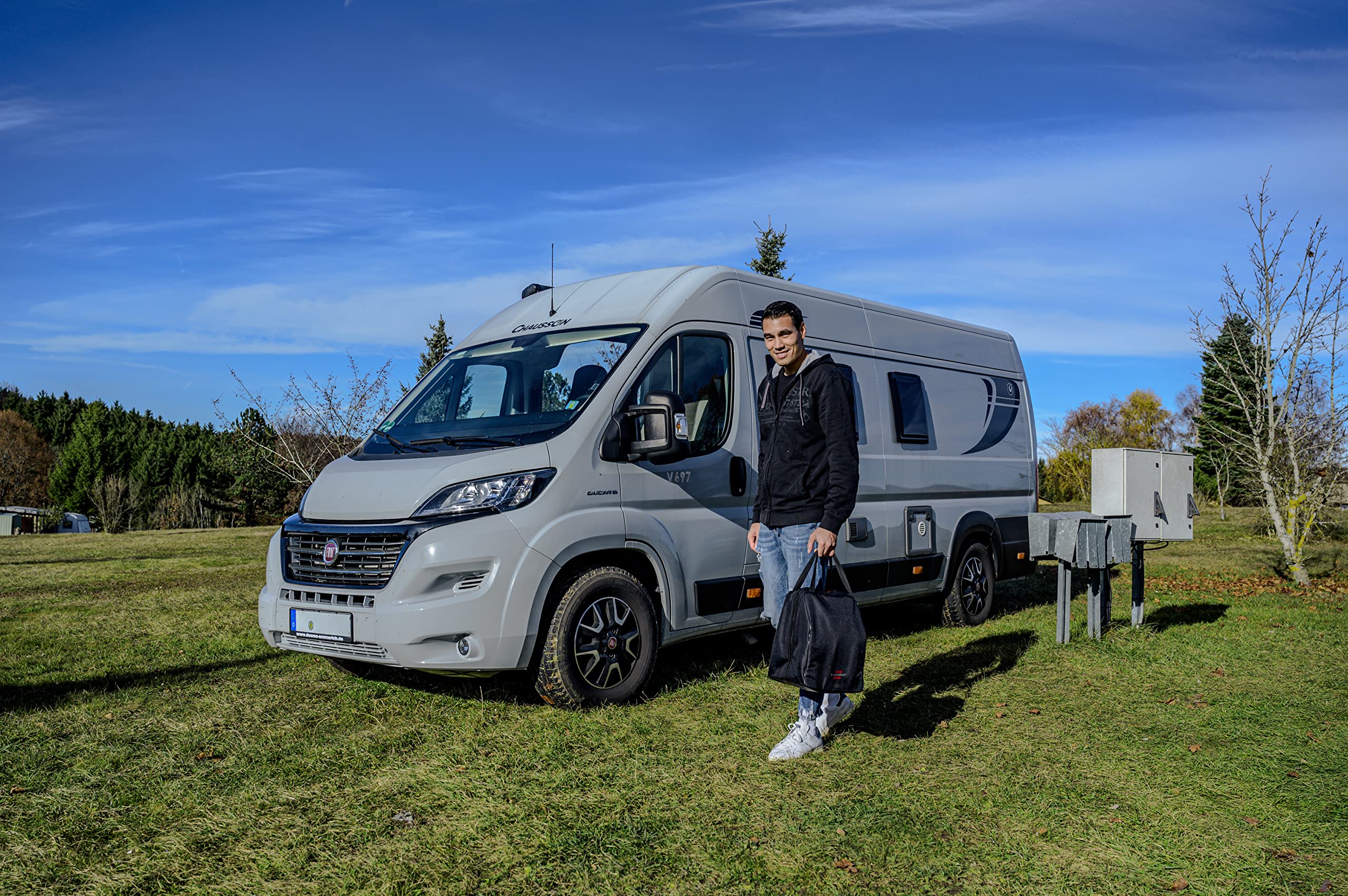 Brennenstuhl Torba Transportowa na Przedłużacz Bębnowy, Odporna na Kurz i Zachlapanie, Nadaje się do Prania, Dwukierunkowy Zamek Błyskawiczny, Podwójny Uchwyt, Optymalna na Kemping i Budowę