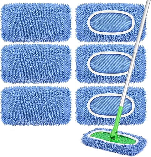 50% off deal for 6 Pack Reusable Mop Pads Compatible with Swiffer Sweeper, Dry Sweeping Cloths & Wet Mopping Cloths - Microfiber Mop Pads for Hardwood on Amazon