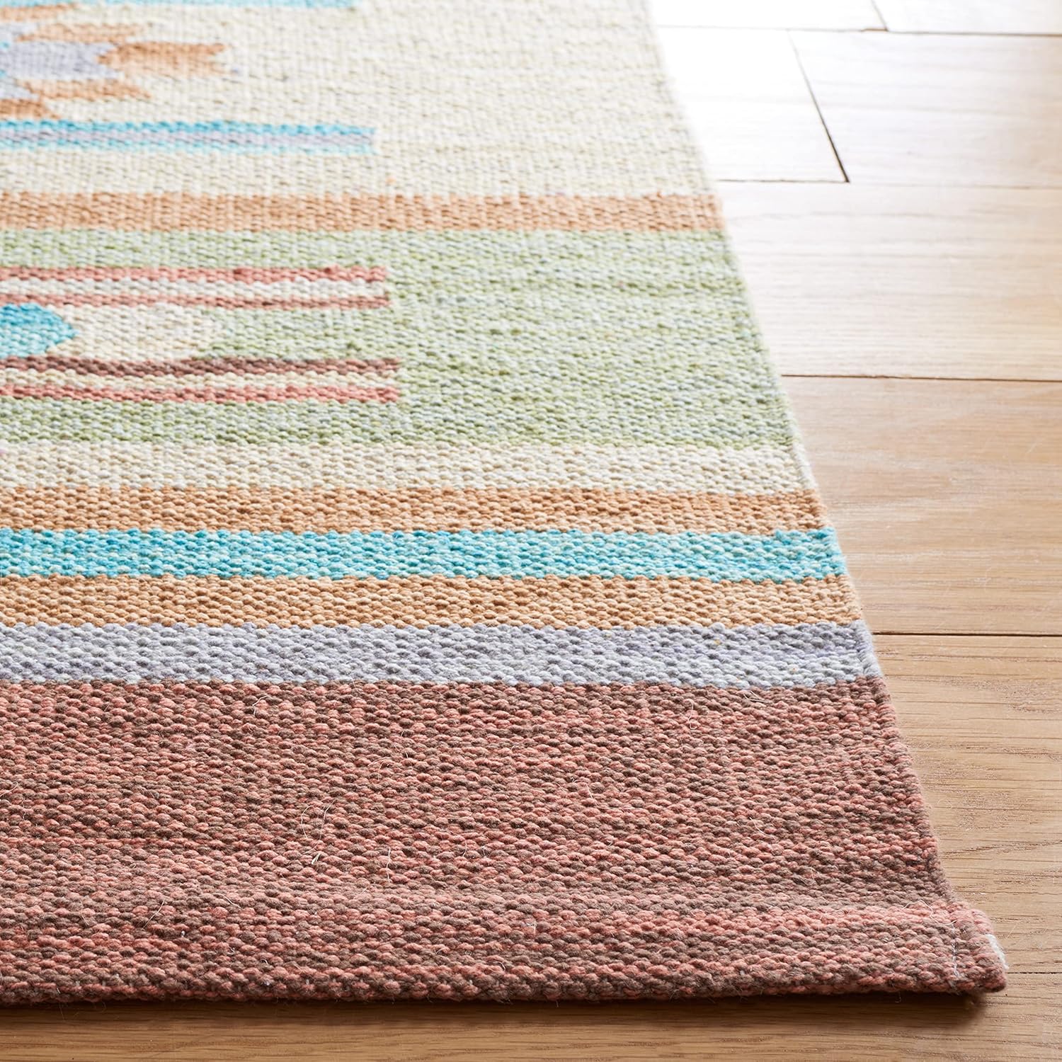 SAFAVIEH Cotton Kilim Collection Accent Rug - 4' x 6', Brown & Ivory, Handmade Southwestern Boho Tribal Cotton, Ideal for High Traffic Areas in Entryway, Living Room, Bedroom (KLC301T)