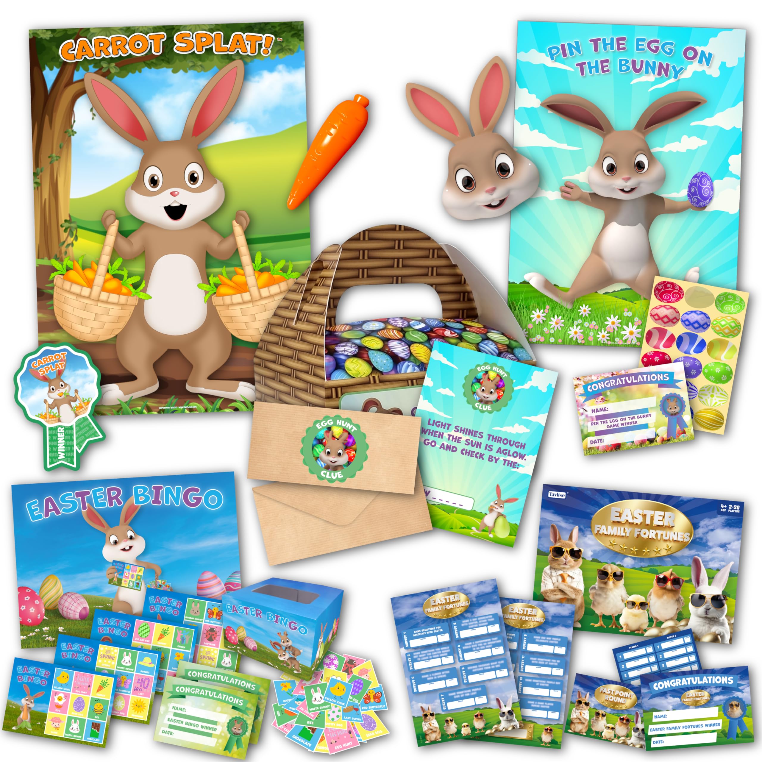 TayliseEaster Party Games | 5 GAMES BUNDLE | five Easter games included for Easter, Easter Party Supplies, Easter Decoration