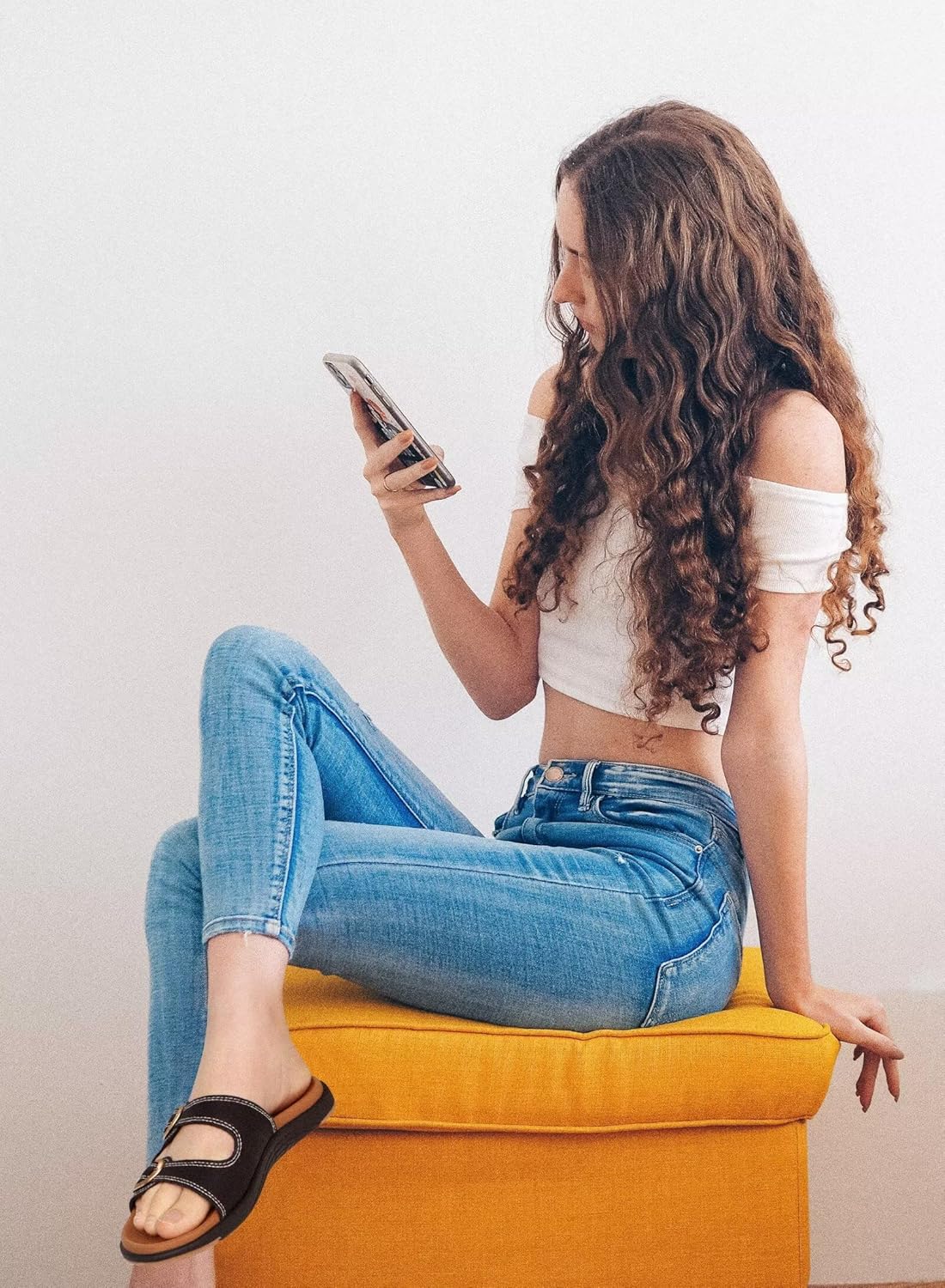 COFACE Womens Orthotic Slides Comfort Plantar Fasciitis Arch Support Slip on Flat Sandals Ladies Soft Cushion Fashion Yoga Mat Slippers With Adjustable Straps - Image 2