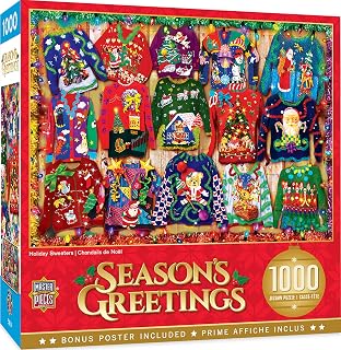 MasterPieces 1000 Piece Christmas Jigsaw Puzzle - Holiday Sweaters - 19.25"x26.75"