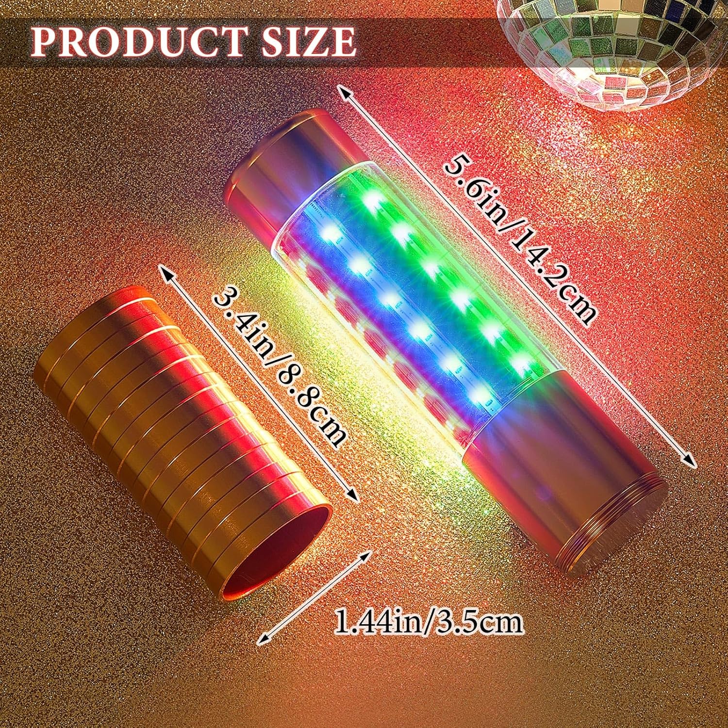 civaner 4 pcs upgrade bottle service lights led strobe baton bottle girl lights rechargeable handheld flashing club signs for birthday wedding party (gold colorful light) gold colorful light 4