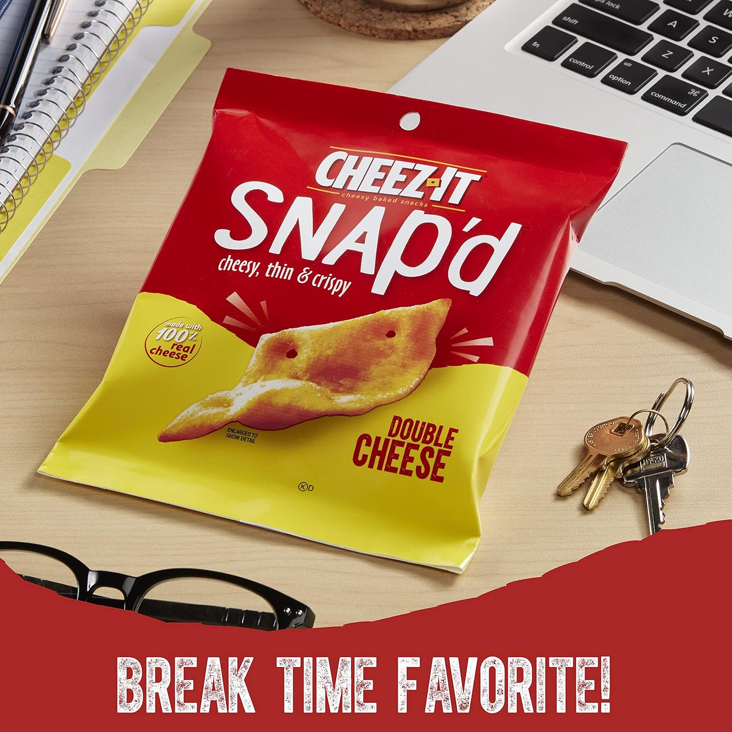 Cheez-It Snap'd Cheese Cracker Chips, Thin Crisps, Lunch Snacks, Variety Pack, 0.75 Oz (Pack of 28)