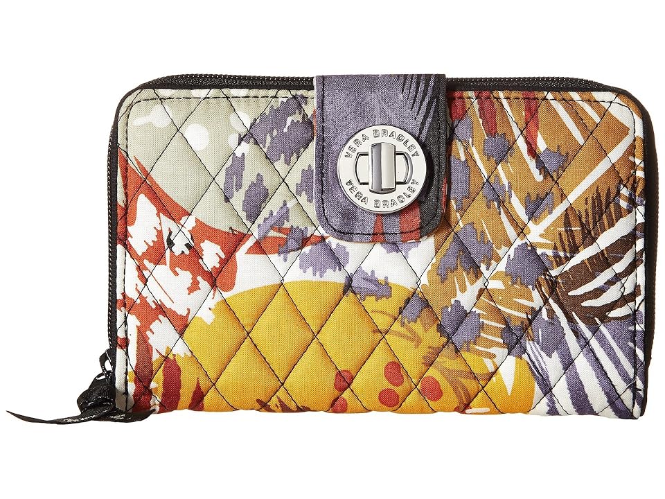 

Vera Bradley Turnlock Wallet (Painted Feathers) Bill-fold Wallet