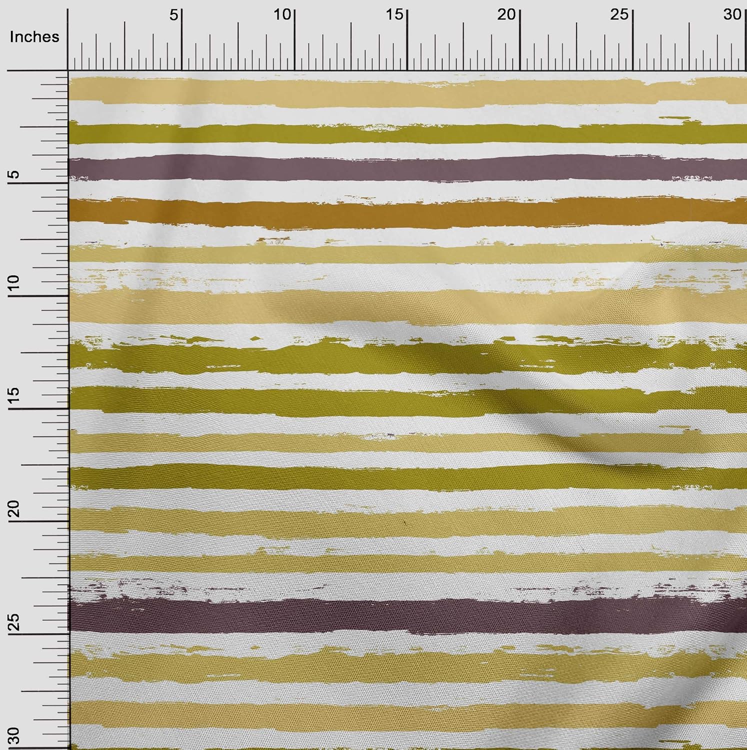 oneOone Polyester Spandex Olive Green Fabric Stripes DIY Clothing Quilting Material Print Fabric by Yard 56 Inch Wide