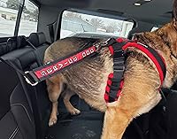 Vista 2 de ActiveDogs - Conector de cinturón de seguridad bordado de 15 pulgadas para perro, de alta visibilidad, dos tonos con correa de grado militar