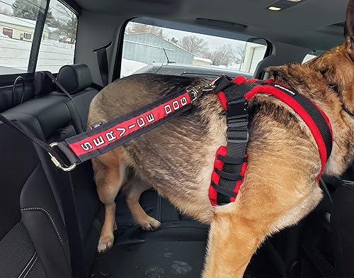 Miniatura 2 de ActiveDogs - Conector de cinturón de seguridad bordado de 15 pulgadas para perro, de alta visibilidad, dos tonos con correa de grado militar