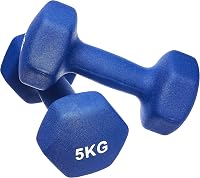 Set de 2 gantere din neopren Amazon Basics, 5 kg, Albastru, pentru antrenament 3