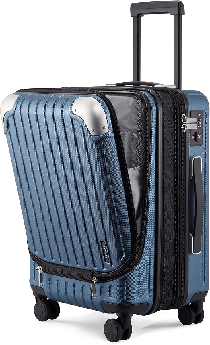 Amazon.com | LEVEL8 Grace Carry on Luggage Airline Approved, 20 Inch Expandable Hard Sided Luggages with Spinner Wheels, Harshell Small Rolling Suitcase for Women Men with Tsa Lock, Blue | Carry-Ons