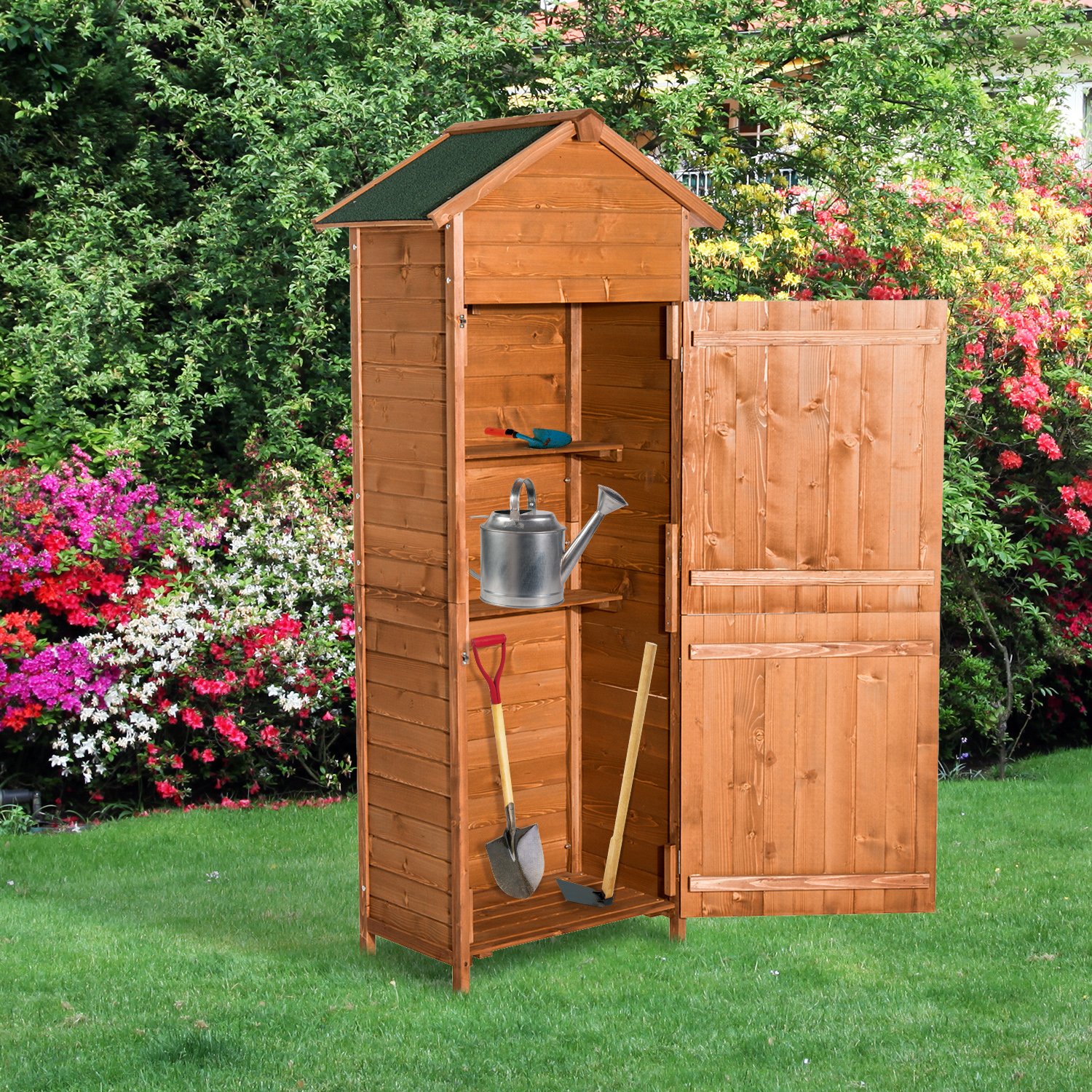 HOMCOM Outsunny Coberizo de Madera de Jardín Caseta para ...