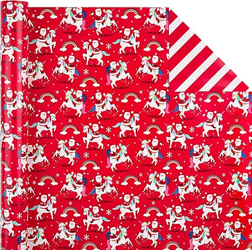 Miniatura 68 de WRAPAHOLIC Papel de regalo reversible a cuadros, mini rollo, 17 pulgadas x 33 pies, papel de regalo de Navidad a cuadros rojos y negros para 2-Rojo