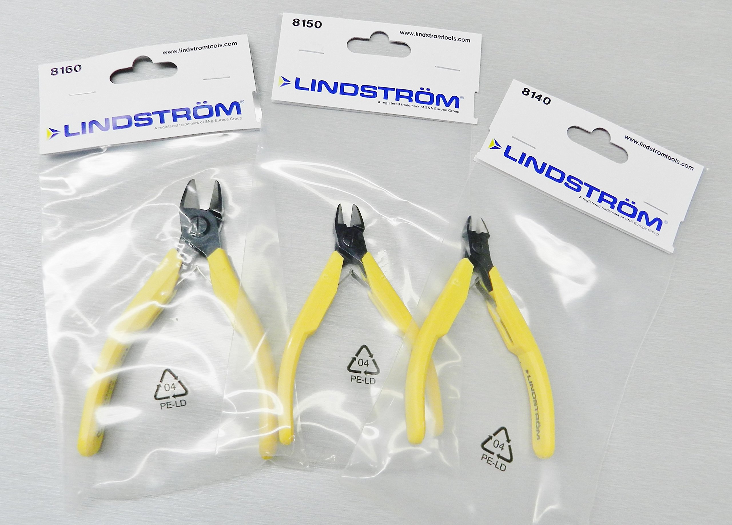 Lindstrom 8140-8150-8160 Series Lot de 3 pinces coupantes à tête ovale (6E)