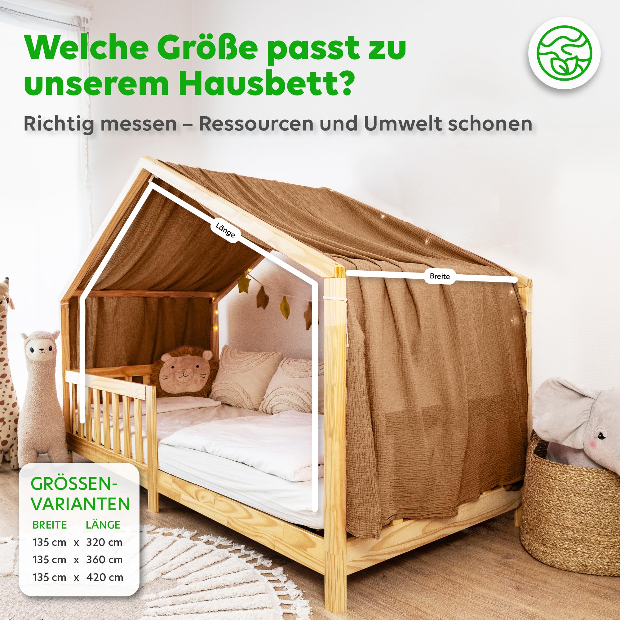 lilimaus Baldachim z baldachimu w 12 kolorach, ze 100% bawełny, muślinu – materiałowe baldachim na łóżko domowe dla dziewcząt i chłopców – baldachim do łóżka domowego dla dzieci – zasłona, łóżko