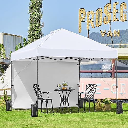 Miniatura 2 de Yaheetech Tienda de campaña desplegable de 10 x 10 pies con 1 pared lateral, tienda de campaña instantánea comercial instantánea 150D con bolsa con