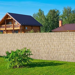 Natural 4FT X 16.4FT Reed Fencing Roll, Balcony Privacy Shade Reed Bambo...
