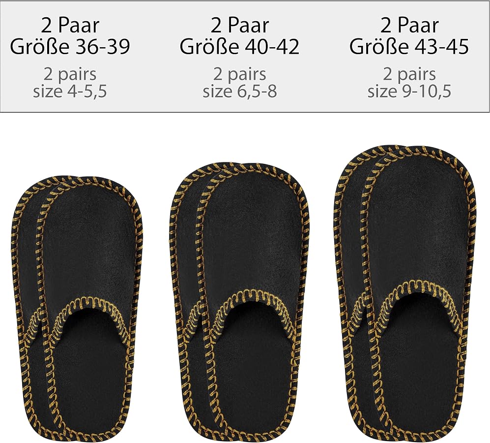 BOOTSY® Pantofole per ospiti - Motivo Benvenuto (5 Paia) • Pantofole in feltro per visitatori • Ciabatte per ospiti unisex • Taglie 35/38, 38/40, 41/43, 44/45 • Con borsa porta scarpe