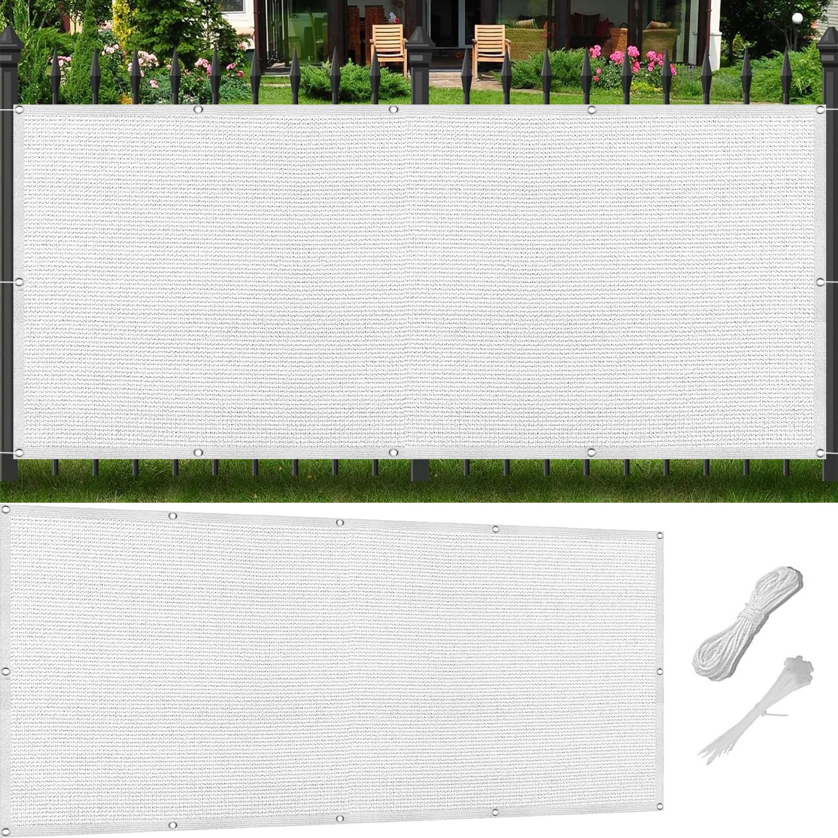Voile d'ombrage rectangulaire blanc 400x600 cm pour abriter la table du jardin