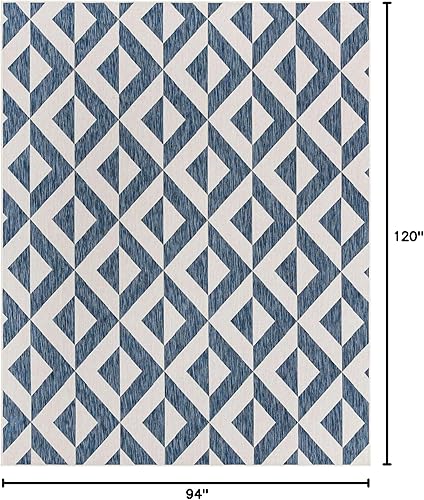 Vista 161 de Unique Loom Unique Loom Outdoor Collection - Alfombra de área - Napa (3 pies 3 pies, redonda, amarillo y aguamarina/amarillo)