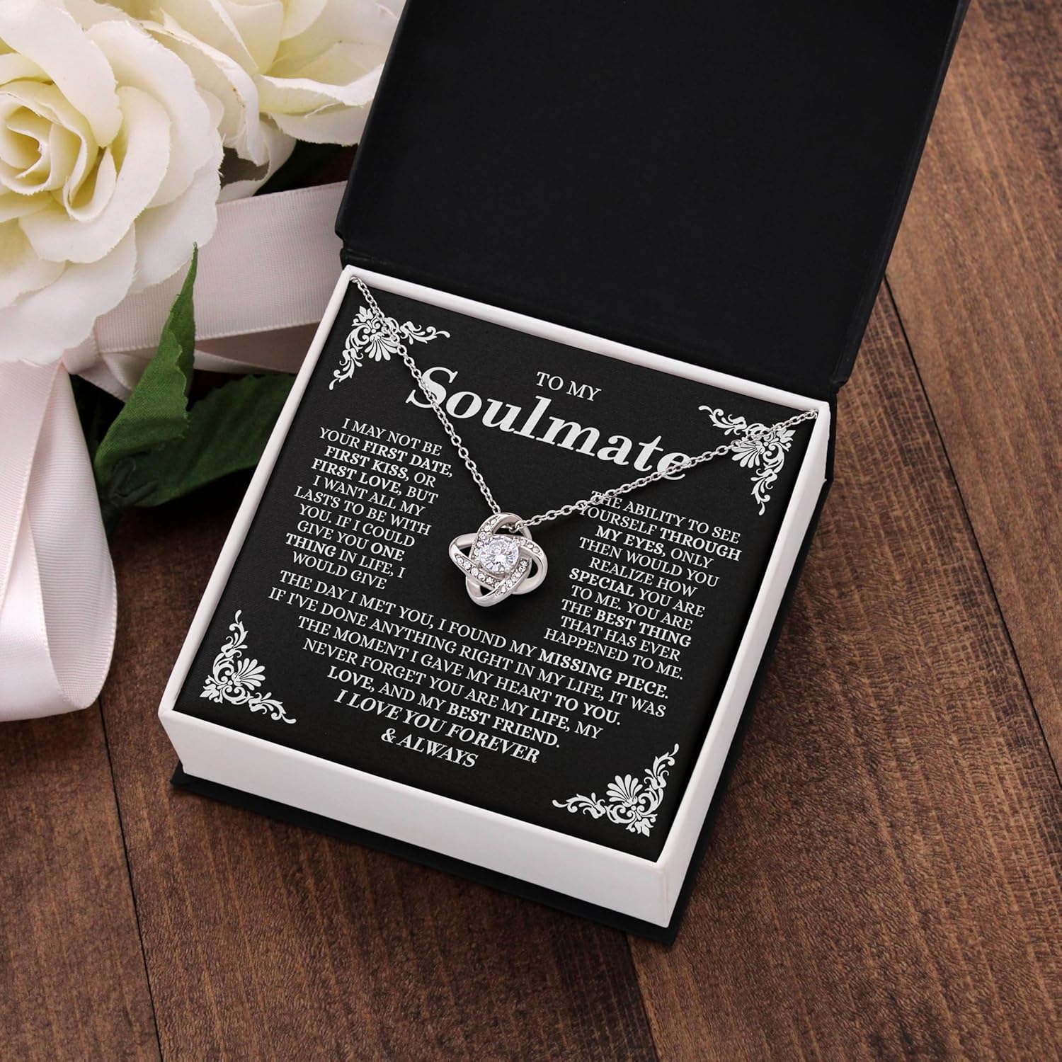 VIRAGIL Soulmate Necklace for Women, Love Knot Heart Pendant, Jewelry Gift for Wife or Girlfriend - Image 3